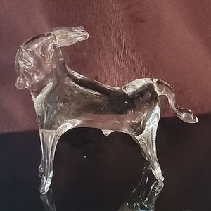 Clear Crystal Donkey from Pilgrim Art Glass, 1982, WV - no damage, very rare.